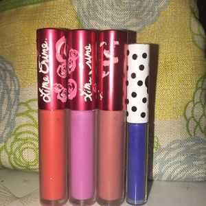 Lime crime matte lipgloss and blue eyeliner